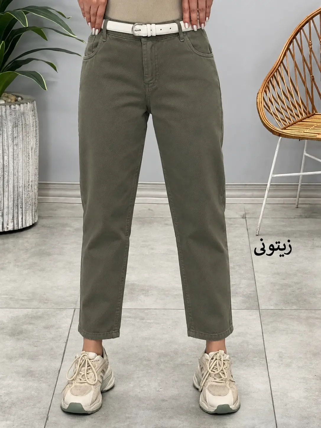 3485-شلوار مام استایل کتان موبامو